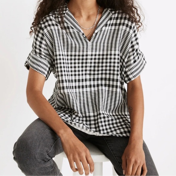 Madewell Tops - Madewell Double-Faced Hayden Popover Top in Breeney Plaid size Small